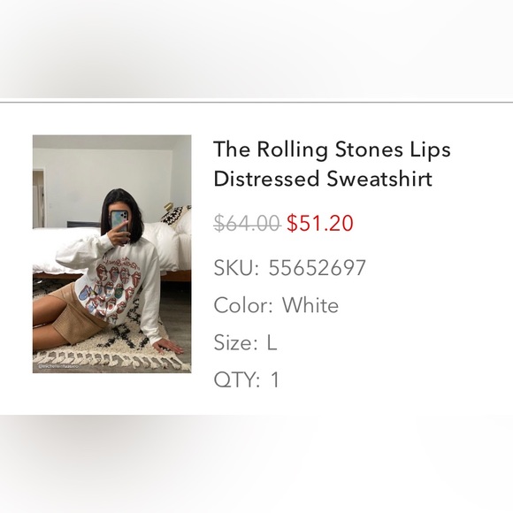 The Rolling Stone Lips Distressed Sweatshirt - Picture 3 of 3